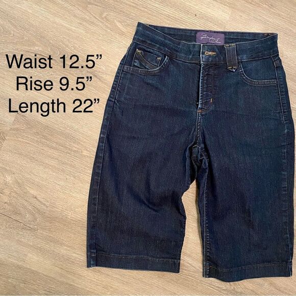 NEW NYDJ NOT YOUR DAUGHTER’S DARK WASH BLUE JEAN BERMUDA SHORTS 2 - Picture 11 of 11